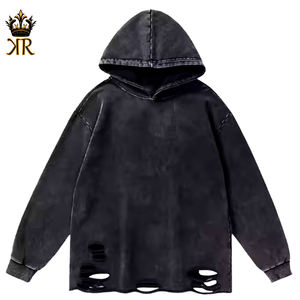 Sweat à capuche de qualité supérieure OEM, personnalisé, à fermeture éclair, surdimensionné, design d'hiver à capuche avec col doublé, sweat à capuche délavé - Product Image 1