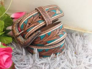 เข็มขัดหนังแท้แบบโบโฮวินเทจปรับความยาวได้เข็มขัดหนังแท้แบบตะวันตกสไตล์ใหม่ - Product Image 5