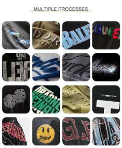 Sweat-shirts courts personnalisés pour femmes en polyester/coton léger, délavé à la pierre, noir, sans poche, logo frontal - Product Image 3