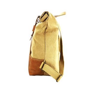 Sac à dos vintage élégant en toile cirée vegan avec garnitures en cuir, unisexe, antivol, doublure en polyester imperméable, 20-39L, pour étudiants - Product Image 3