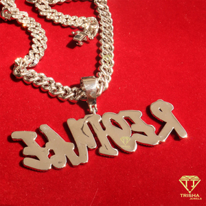 Colgante personalizado con nombre de fuente en plata de ley 925 con VVS Lab Grown Iced Out Hip Hop Bling Jewelry - Product Image 6