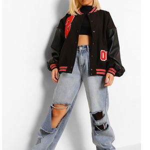 Vente en gros de veste de basketball tendance pour femmes veste en tricot de haute qualité doublure en laine logo brodé pour les filles - Product Image 6