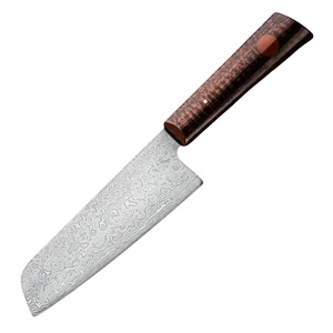 Couteau de chef personnalisé en acier Damas de 9 pouces, fait à la main, avec étui en cuir unique, manche élégant, personnalisable, supporté - Product Image 3