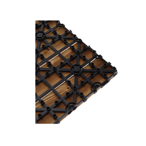 * OUTLET * 10 pezzi di piastrelle da giardino in plastica, 30x30x2,3 cm, pavimenti in legno carbonizzato per esterni, Color legno chiaro - Product Image 6