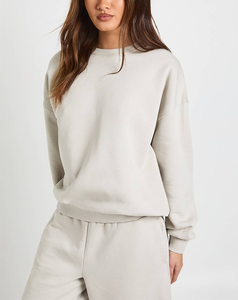 Conjunto Deportivo Informal de Cintura Alta, Algodón Suave y Grueso, Pantalones Deportivos Súper Holgados, Transpirables y de Secado Rápido, Cuello Redondo - Product Image 3