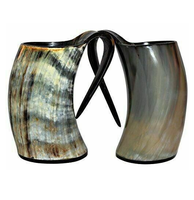 Buffalo Horn kupa özelleştirilebilir 100% otantik gerçek öküz boynuz fincan gıda sınıfı ortaçağ Buffalo Horn kupa