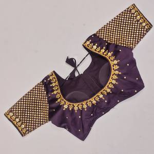 Blusa de seda Malai con bordado de diamantes, blusa de trabajo hecha a mano de proveedor indio, novedad - Product Image 3