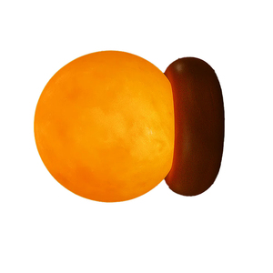 Carved Himalayan Salt Bowl Lamp with Wooden Base USB Decorative <b>Table</b> Light - Product Image 2