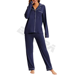 ชุดชุดนอนแขนยาวผ้าฝ้ายสำหรับผู้หญิง, ชุดนอนผ้าฝ้ายสไตล์โมดอลสำหรับฤดูหนาวและกลางคืน - Product Image 6