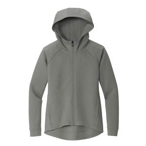 Chaqueta con capucha para mujer, de poliéster y elastano, con cremallera, lisa, con bolsillos - Product Image 1