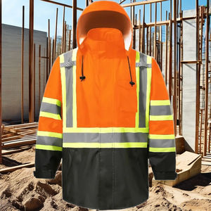 Chaqueta de lluvia reflectante ligera XS para hombre, abrigo impermeable con capucha y soporte, alta visibilidad para deportes al aire libre - Product Image 6