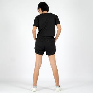 Ensemble décontracté à tricoter solide deux pièces au-dessus du genou pour femmes chemise et short à manches courtes - Product Image 6
