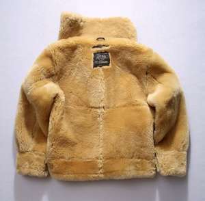 Veste en cuir de mouton véritable Super chaude de haute qualité pour hommes Big B3 Shearling Bomber Fur Jacket - Product Image 4