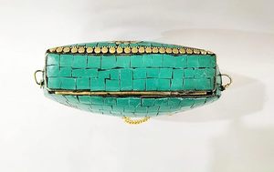 Sac à main en mosaïque en métal artisanal indien Sac à main Sac de fête Pochettes multicolores pour femmes - Product Image 6