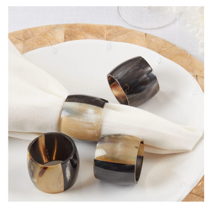 Rond de serviette 2 couleurs différentes personnalisé 4 pièces plus récent Designer anneau de serviette en corne de buffle au meilleur prix - Product Image 4