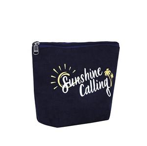 Vente chaude Message Personnalisé Imprimé Naturel Coton Toile Cosmétique Voyage Toilette Maquillage Zipper Pouch Sac - Product Image 1