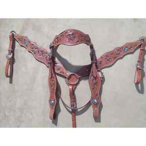 Juego de cuello de pecho de brida ajustable y cómodo duradero de estilo occidental para caballo disponible a precio mayorista - Product Image 1