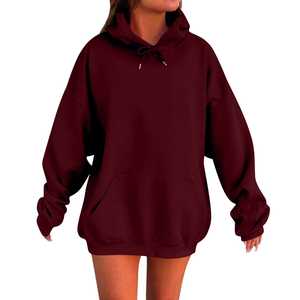 Sudaderas Casuales de Otoño para Mujer, 100% Algodón, Felpa, 240g, Tejidas, Transpirables, Forradas, Bordadas, Estampadas, con Bolsillos - Product Image 5