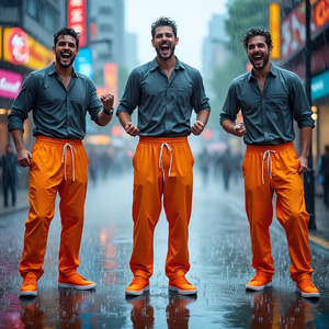 กางเกงกันลมปรับแต่งได้กางเกงกันน้ำเอวสูงผู้ชายกางเกงไนลอนกันฝนน้ำหนักเบา - Product Image 1