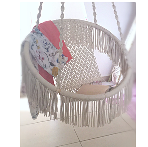 Handmade Cotton Macrame Kids <b>Swing</b> DYAED COTTON HANDMADE NATURAL Baby <b>Swing</b> Set Style Color Baby Bedside Sleeper - Product Image 3