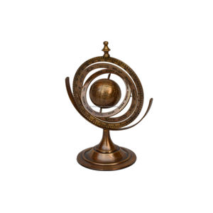 Globo esférico armilar de diseño metálico con vajilla de metal de fábrica, globo para laboratorio de oficina y diseños escolares, globo metálico antiguo - Product Image 1