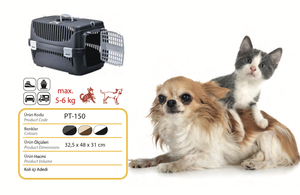 AFossa กระเป๋าเดินทางสำหรับสัตว์เลี้ยง, กระเป๋าเดินทางสัตว์เลี้ยงขนาดเล็ก2ประตูสำหรับสุนัขแมว PT-150ขนาด33*48*31ซม. - Product Image 3
