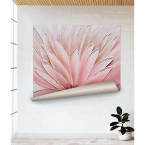 Toile imprimée botanique moderne : Art graphique de fleurs roses, affiche enroulée - Product Image 1