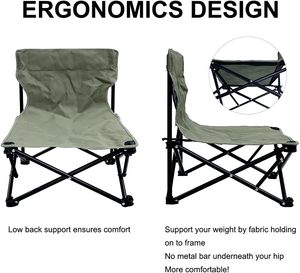 Low Profile Lightweight Metal <b>Beach</b> <b>Chair</b> for Adults <b>Foldable</b> Modern Design Low Back Camping <b>Beach</b> Concerts Fishing Garden Use - Product Image 3