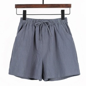 2025 été femmes lin coton Shorts décontracté Style coréen élastique taille haute sarouel avec jambe large Sexy et coupe ample - Product Image 3