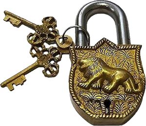 Solid Brass Tiger Keyed Padlock-01JF Small Yellow Gym Lock Strong Keyed Padlock for Luggage Toolbox - Product Image 1