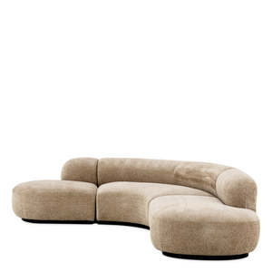 Sofá Chesterfield en Forma de L Bjrn, Color Arena, Modelo Lyssa, Convertible y Extensible, Muebles para Sala de Estar - Product Image 5