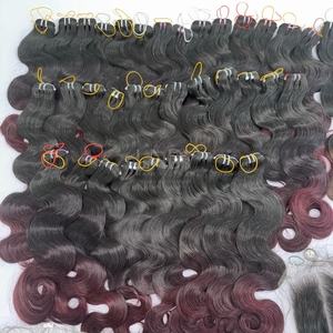 ผมแท้คุณภาพสูงแบบออมเบร ลอนคลื่นธรรมชาติ พร้อมผมปิดหน้าผากและผมเป็นมัดสำหรับทำวิก - Product Image 4