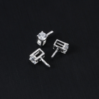 Support de pendentif en argent sterling 925 à quatre griffes, cadre ouvert, pour pierres de 5 mm et 7,3 mm, 0,22 g, composants de bijouterie