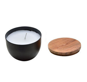Wholesale Best Quality Custom Logo Black Metal Wax Candle <b>Jars</b> with Lids - Product Image 1