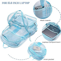 Sac à dos transparent personnalisé étanche en PVC de grande capacité pour étudiants Sac d'école transparent unisexe avec compartiment pour ordinateur portable OEM