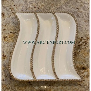 Vaisselle Bols De Service Alimentaire Avec Poignées De Conception De Fleurs Argenterie De La Meilleure Qualité Forme Ronde Bols De Serveur Martelés - Product Image 4