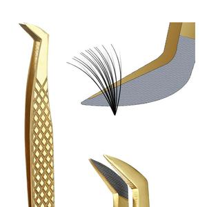 Pinzas de Acero Inoxidable en Forma de L para Extensiones de Pestañas Mega Volumen, Color Dorado, Herramienta de Precisión Curvada a Precio Competitivo - Product Image 4