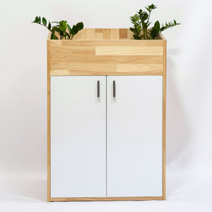 Minimalist Design 60x40x95cm THS68049 Office <b>Desk</b> File <b>Cabinet</b> with Green Plant Shelf - Product Image 1