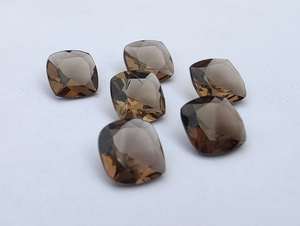 Calidad de exportación Premium 100% Cuarzo ahumado natural Forma de cojín Corte facetado Calibrado Piedras preciosas genuinas sueltas a precio mayorista - Product Image 3