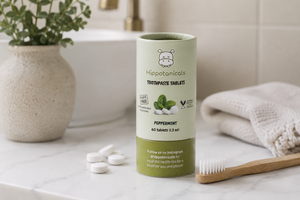 Tabletas de Pasta Dental Herbal con Sabor a Menta de Hippotanicals para Uso Doméstico en Adultos en Tubo Biodegradable (60 Tabletas) - Product Image 3