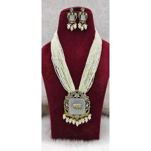 Trending Indian Bridal Wedding Party Wear Collar Conjunto largo Monalisha Stone Trending Mehndi Polish para aniversario Uso diario - Product Image 1