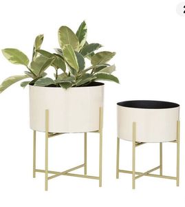 Macetas de metal modernas de alta calidad, maceta con soporte para la decoración de su hogar y uso en exteriores, precio al por mayor - Product Image 2