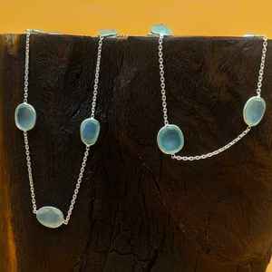 Style moderne 925 Sterling Silver Dainty Chaîne Collier pour Femmes Naturel À Facettes Chalcy Fine Pendentifs Charmes En Gros - Product Image 2