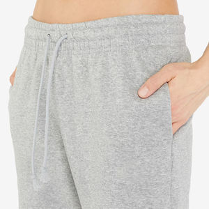 Pantalons de survêtement en molleton respirant pour femmes, taille mi-haute, coupe droite, gris clair chiné, taille élastique, pantalons de détente - Product Image 4