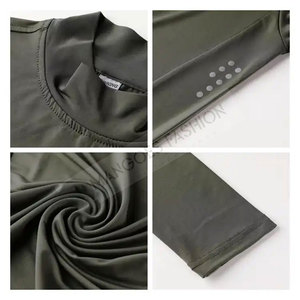 Chemise de compression à séchage rapide unisexe personnalisée en gros Top de fitness à manches longues et à col souple Stretch évacuant l'humidité - Product Image 6