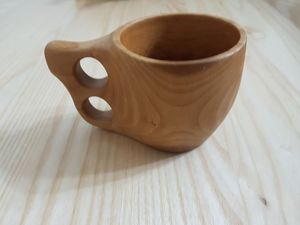 Taza de madera Natural 100% para cerveza y Artículos de bar y mesa con asa Taza de cerveza Taza de café hecha a mano - Product Image 4
