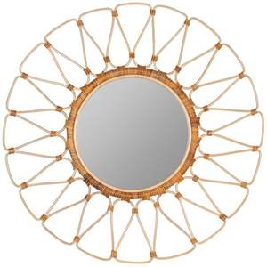 Matériau attrayant en rotin Miroir rond de luxe en rotin La plupart des miroirs fantaisie de créateurs disponibles en prix bas pour les détaillants - Product Image 2