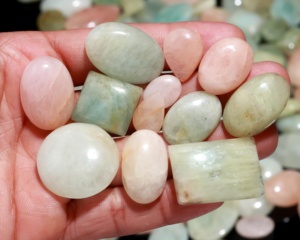 Wholesale Aquamarine Morganite Cabochon Mix Shape <b>Peach</b> Colour Gemstone For Jewellery Making Polished - Product Image 4
