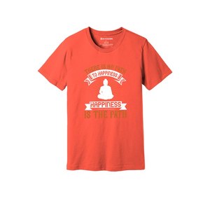 T-shirt rouge en coton pour femme, motif Bouddha, décontracté, manches courtes, col rond, coupe classique, respirant, anti-rétrécissement, tissu jersey numérique 180g - Product Image 1