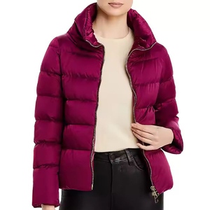High Quality <b>Fabric</b> Zip Up Winter Women Puffer Jacket / Top Trend Products Long Sleeves Hooded Puffer Jacket For Women - Product Image 5
